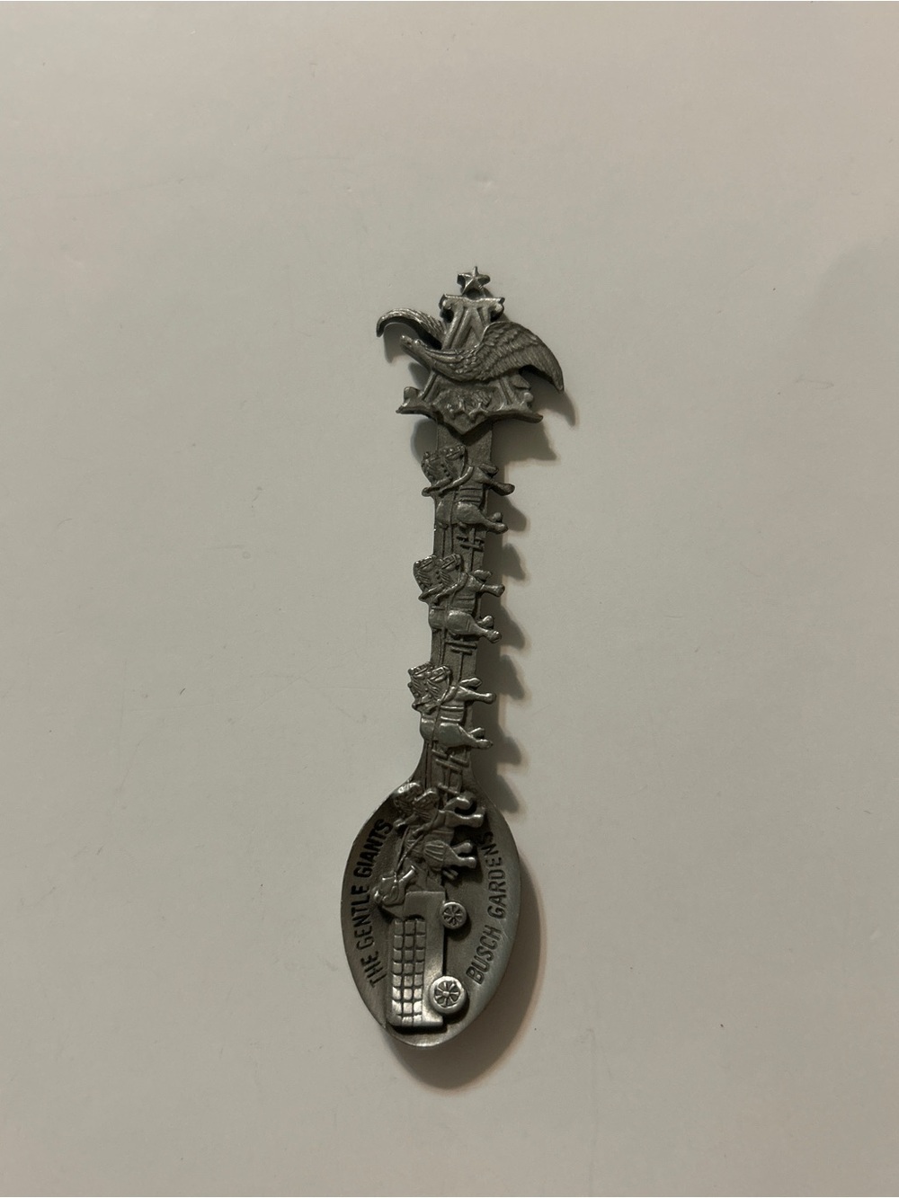 Vintage Busch Gardens Clydesdales Pewter Spoon Gentle Giants Fort Inc